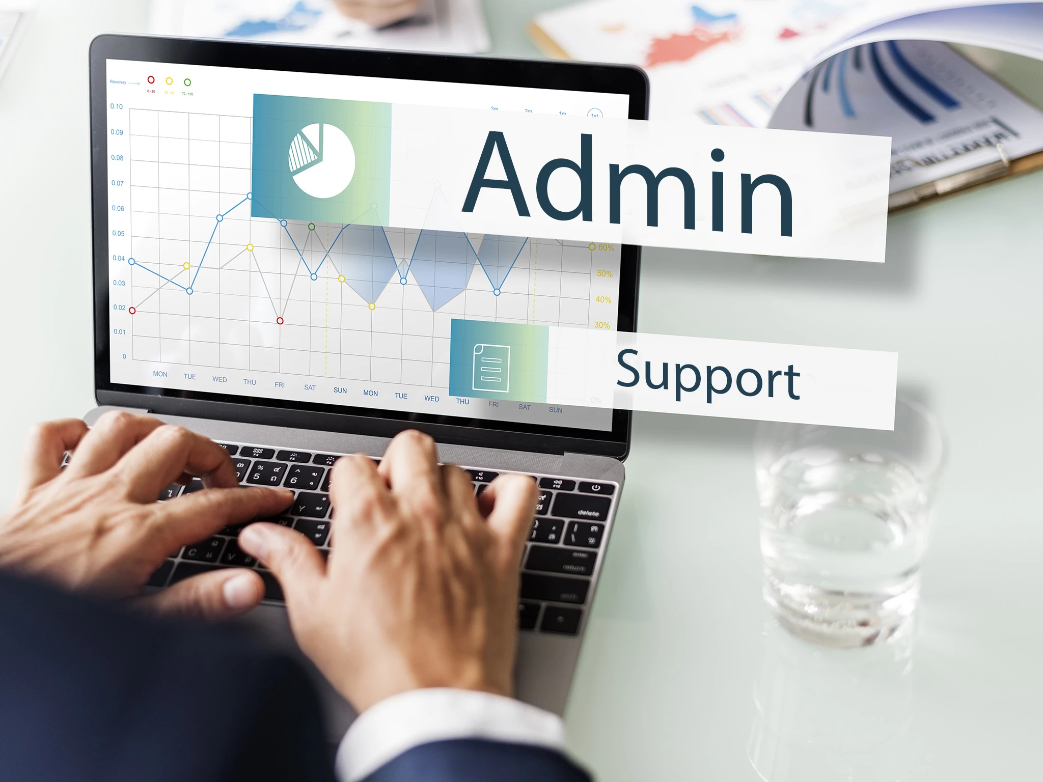 Remote assistant working on administrative tasks