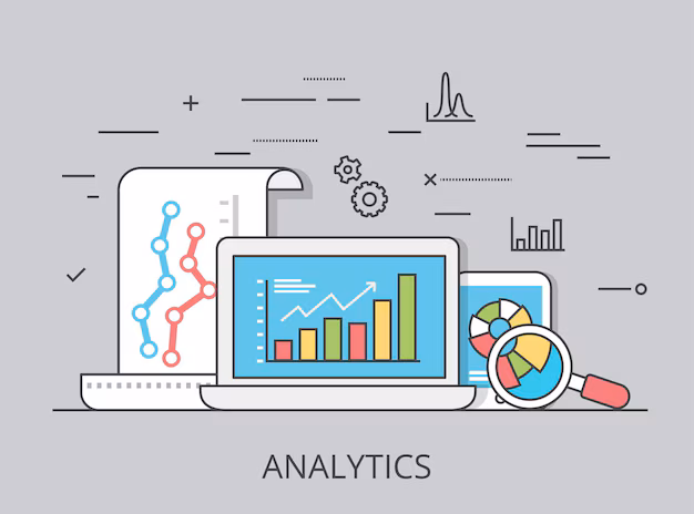 Business dashboard with charts and graphs